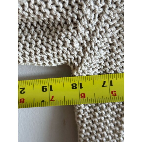 Lineamaglia Womens Long Sleeve Crochet Open Front Knit Cardigan Tan Size M - Picture 5 of 9